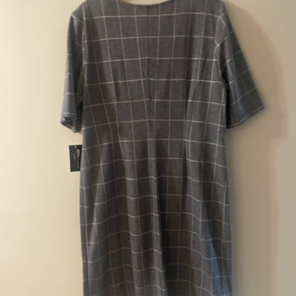 NWT Studio Gray Checkered Midi Dress Size 16 - Picture 5 of 6